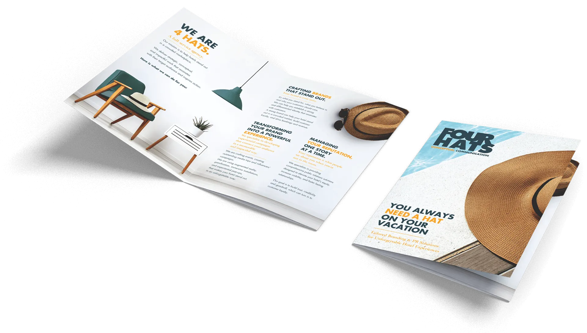 Remote control and hairbrush branded with 'Proud to be wearing our hats' stickers