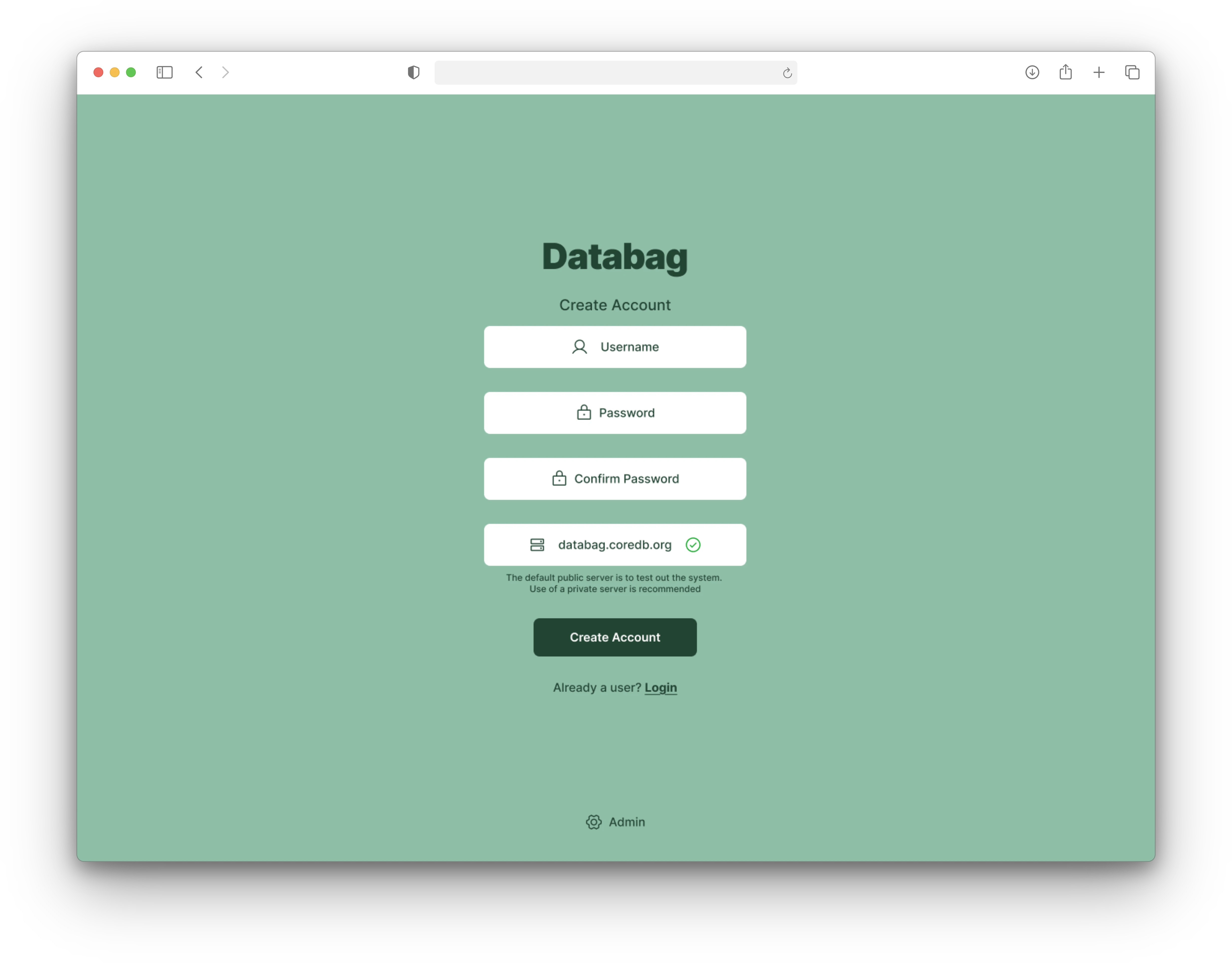 Databag app interface showcase