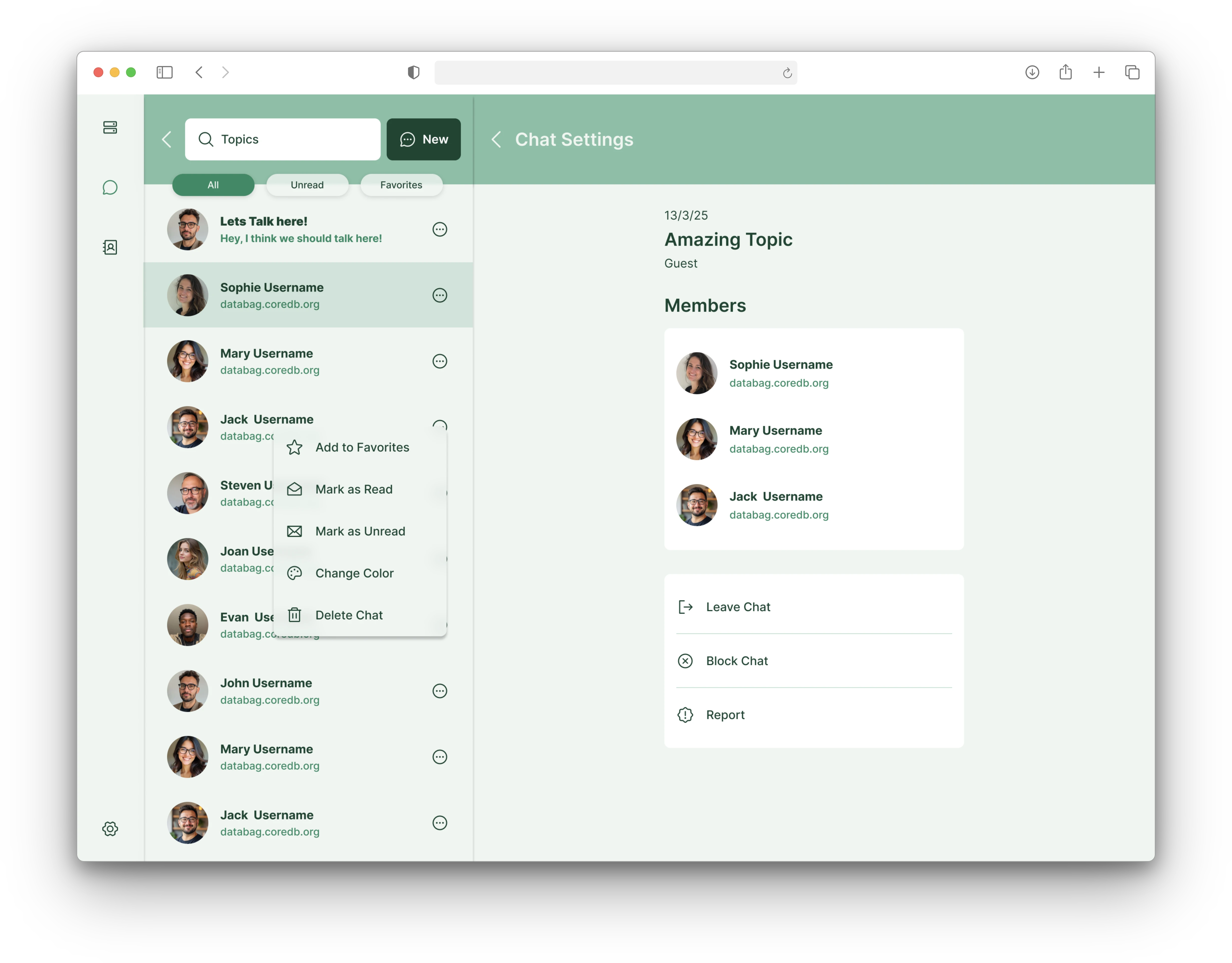 Databag app interface showcase