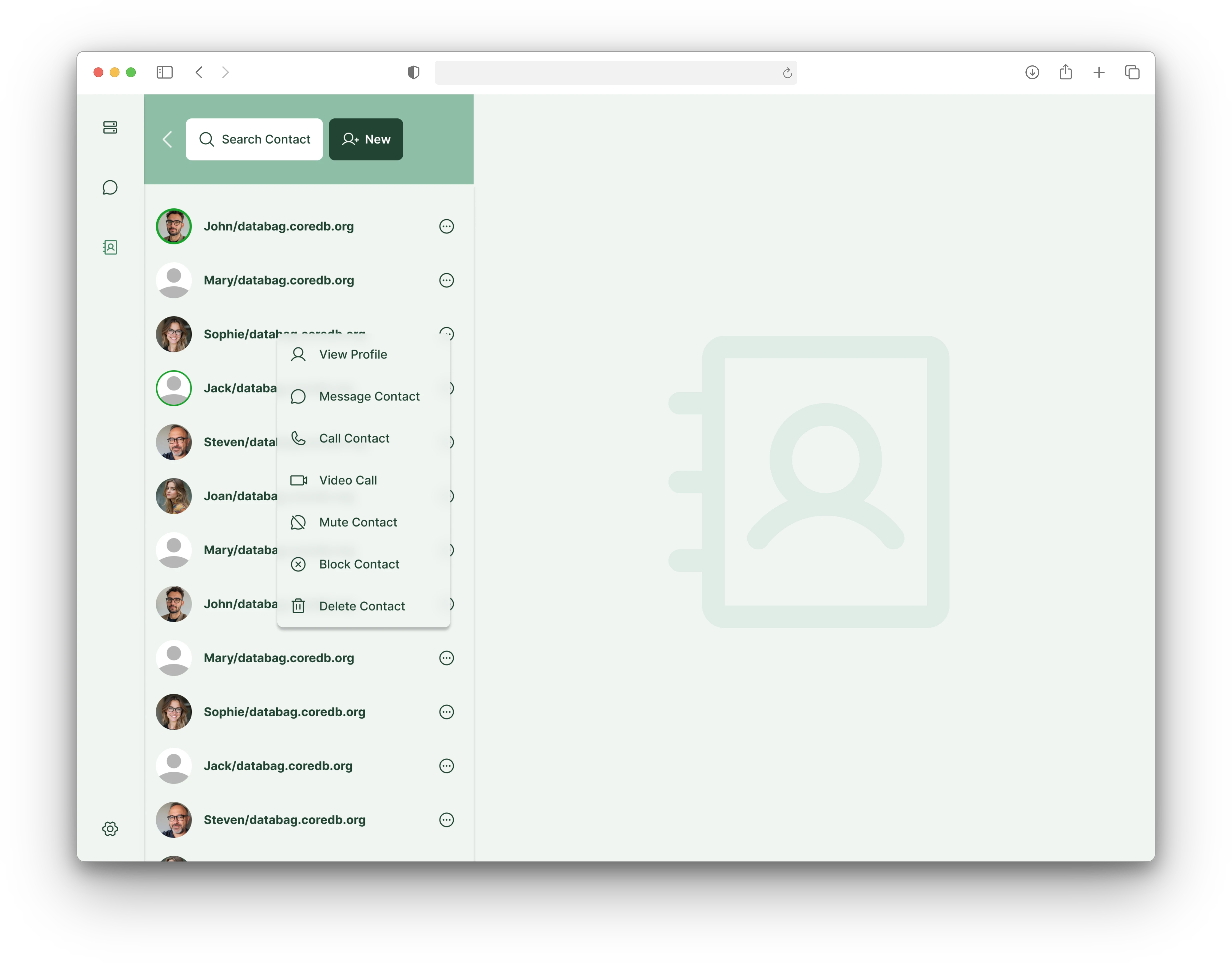 Databag app interface showcase
