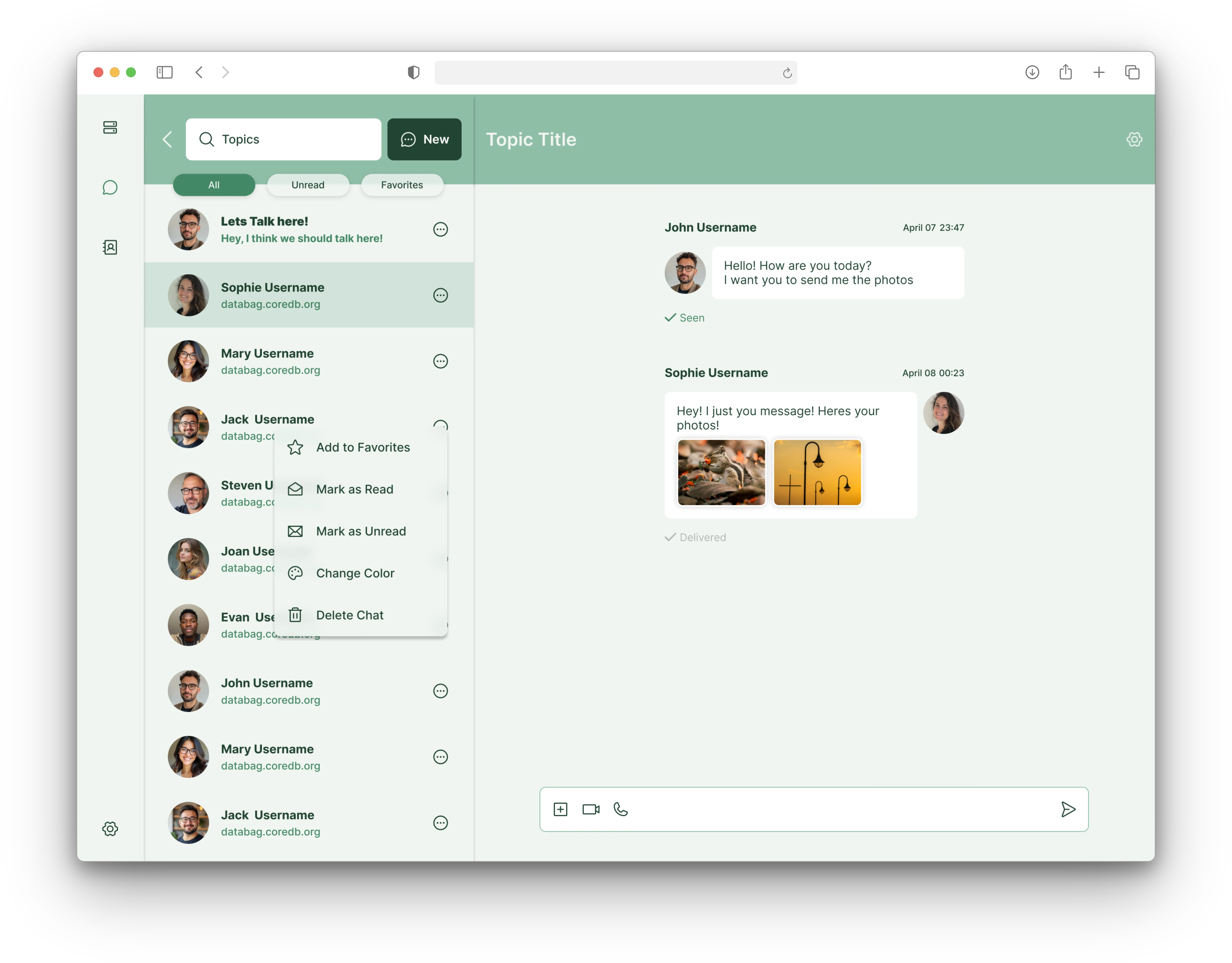 Databag app interface showcase