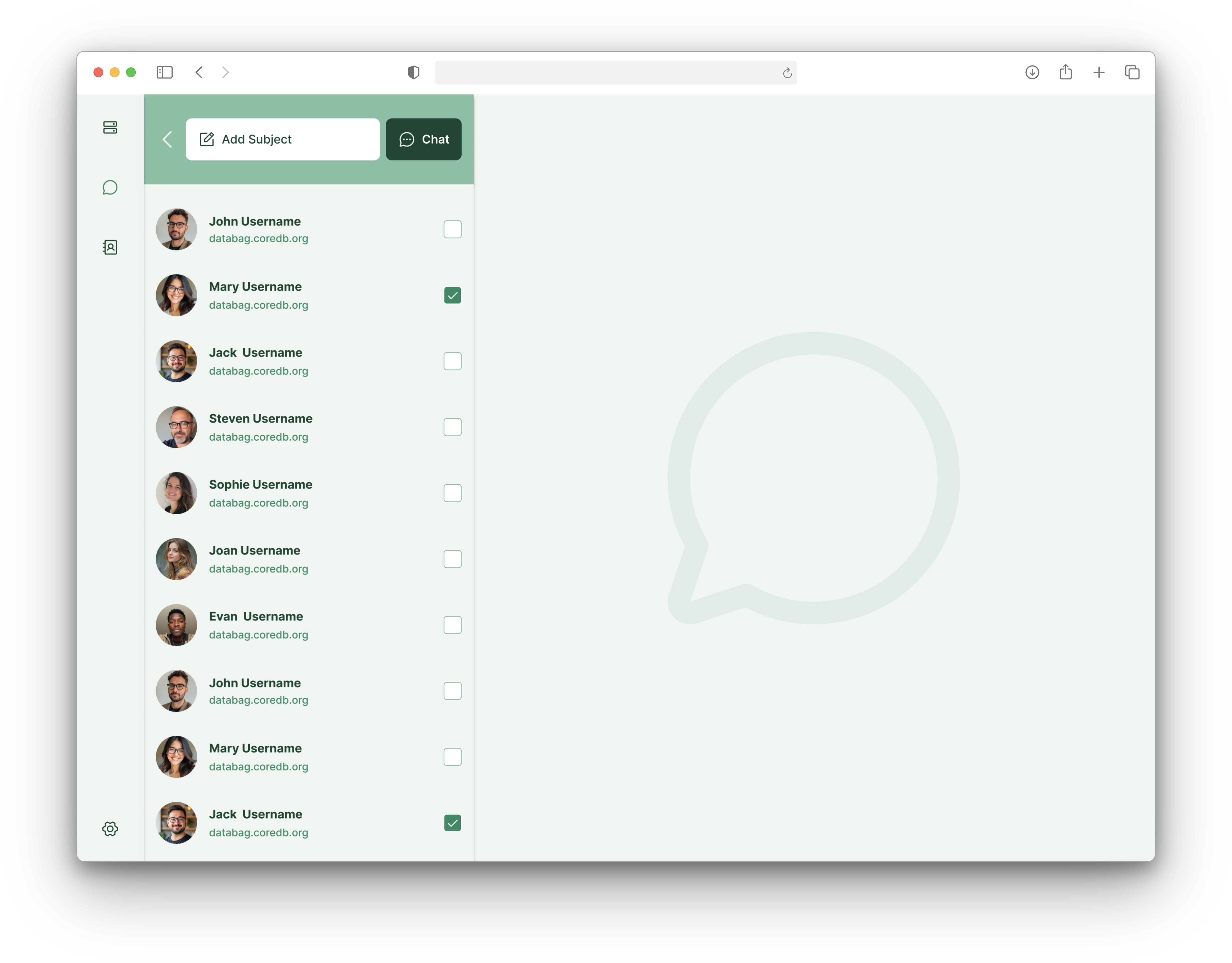 Databag app interface showcase