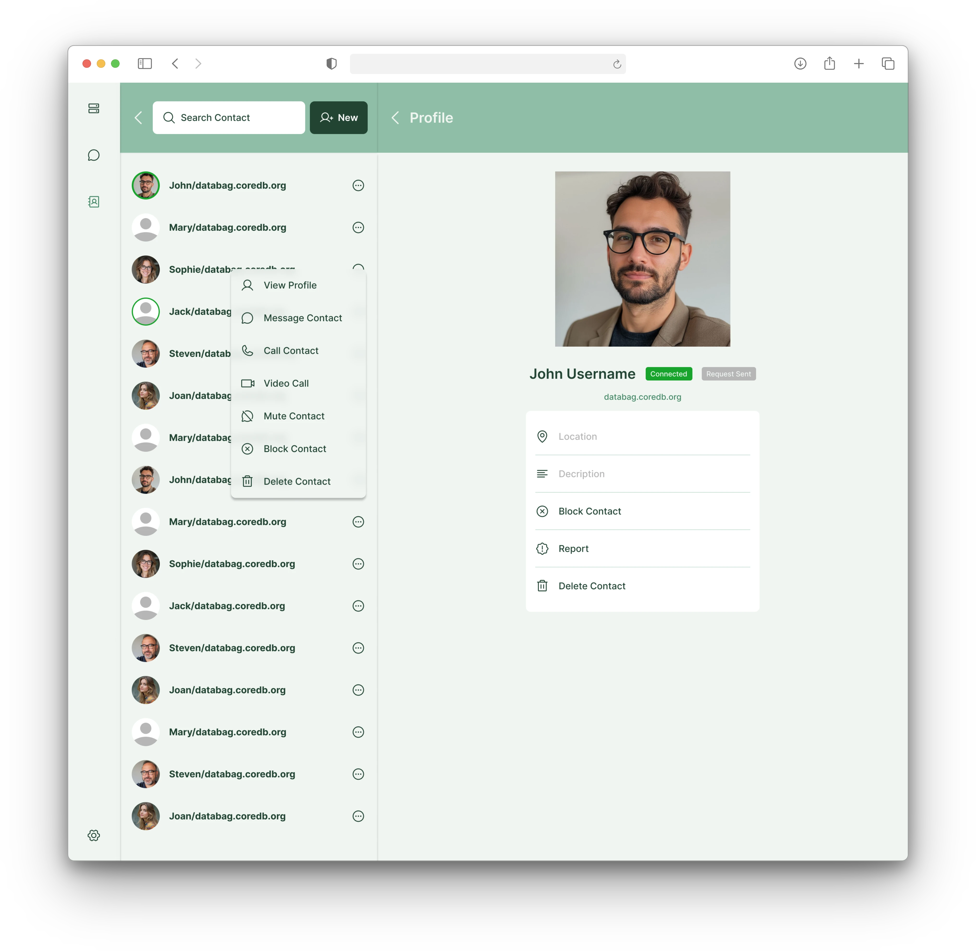 Databag app interface showcase