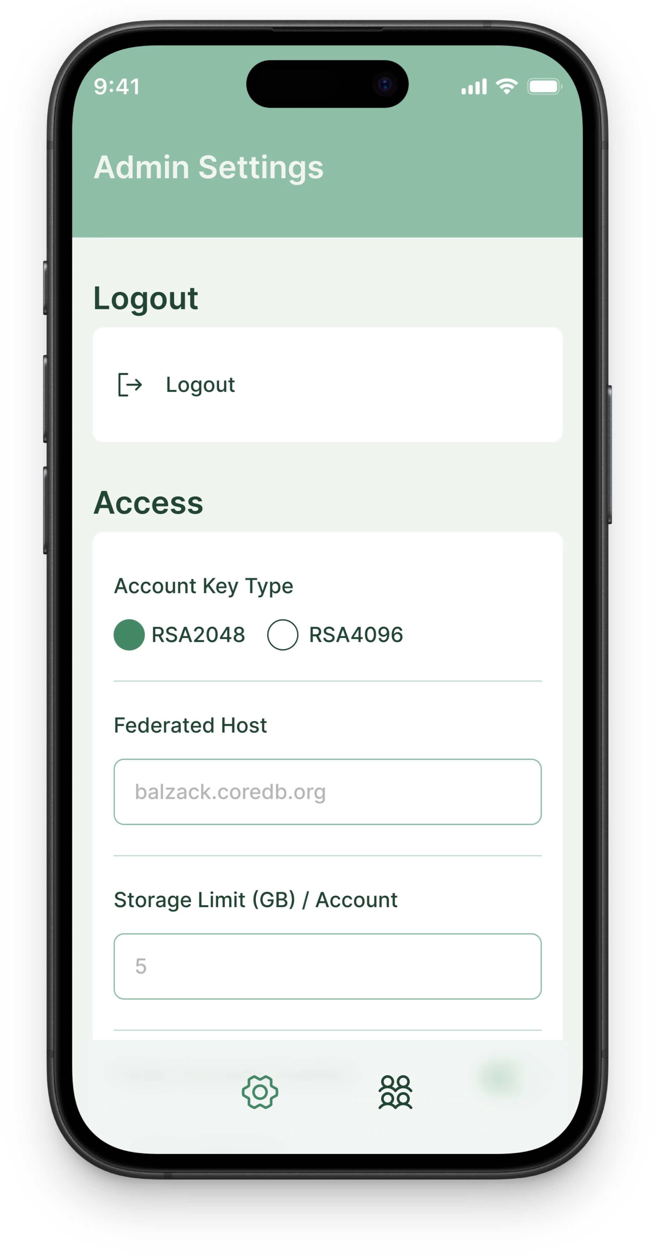Databag app interface showcase