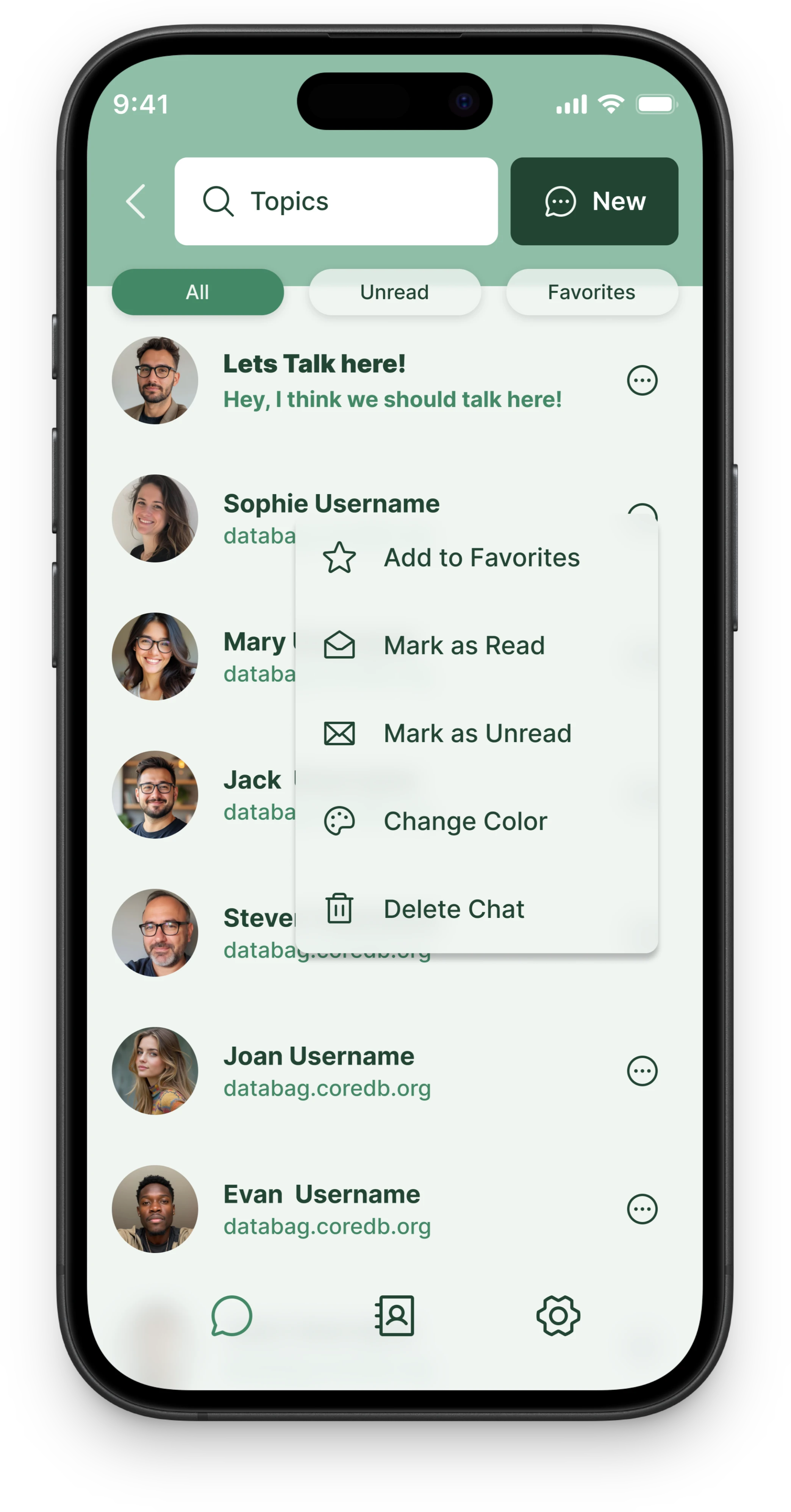 Databag app interface showcase