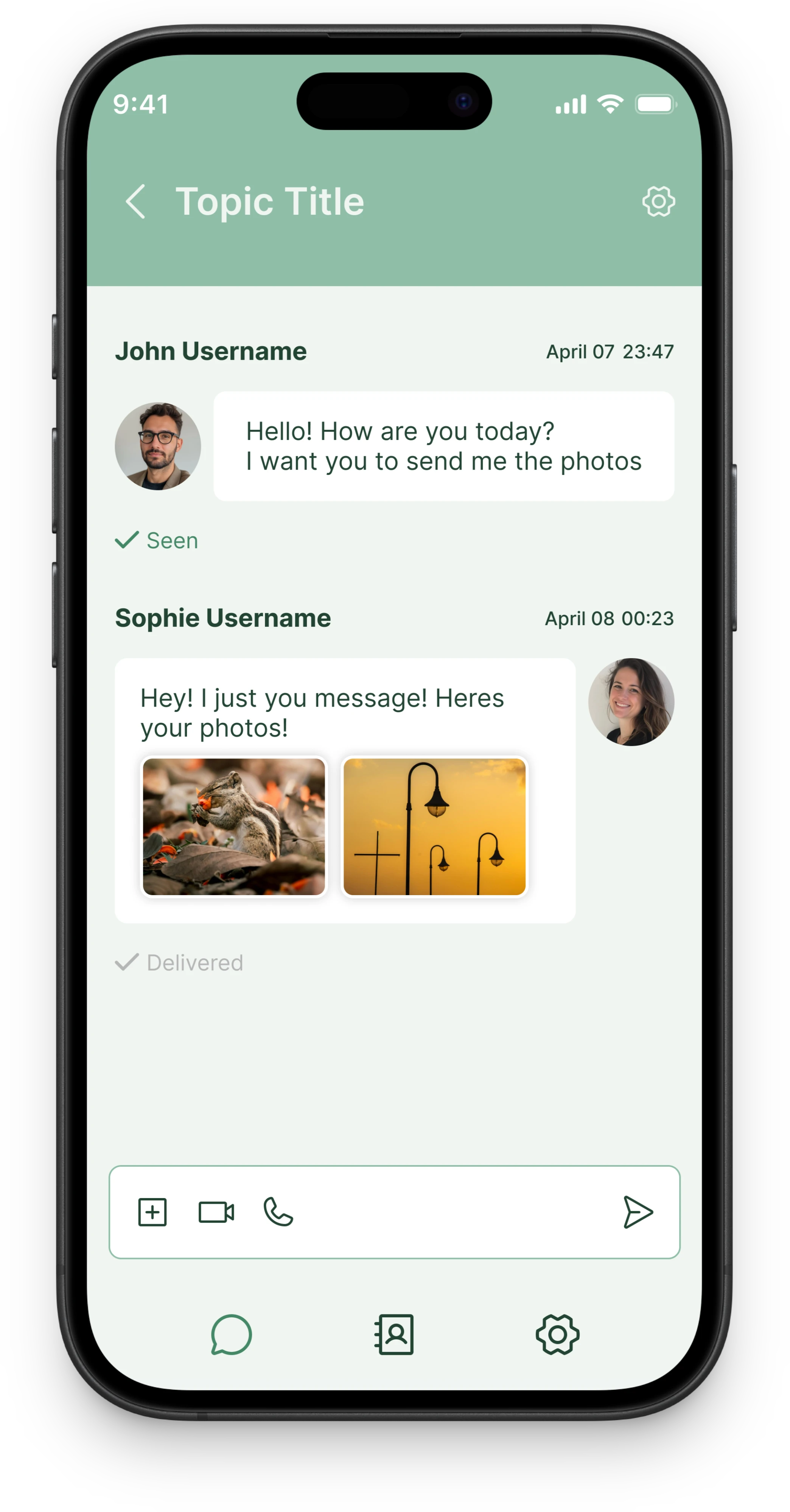 Databag app interface showcase
