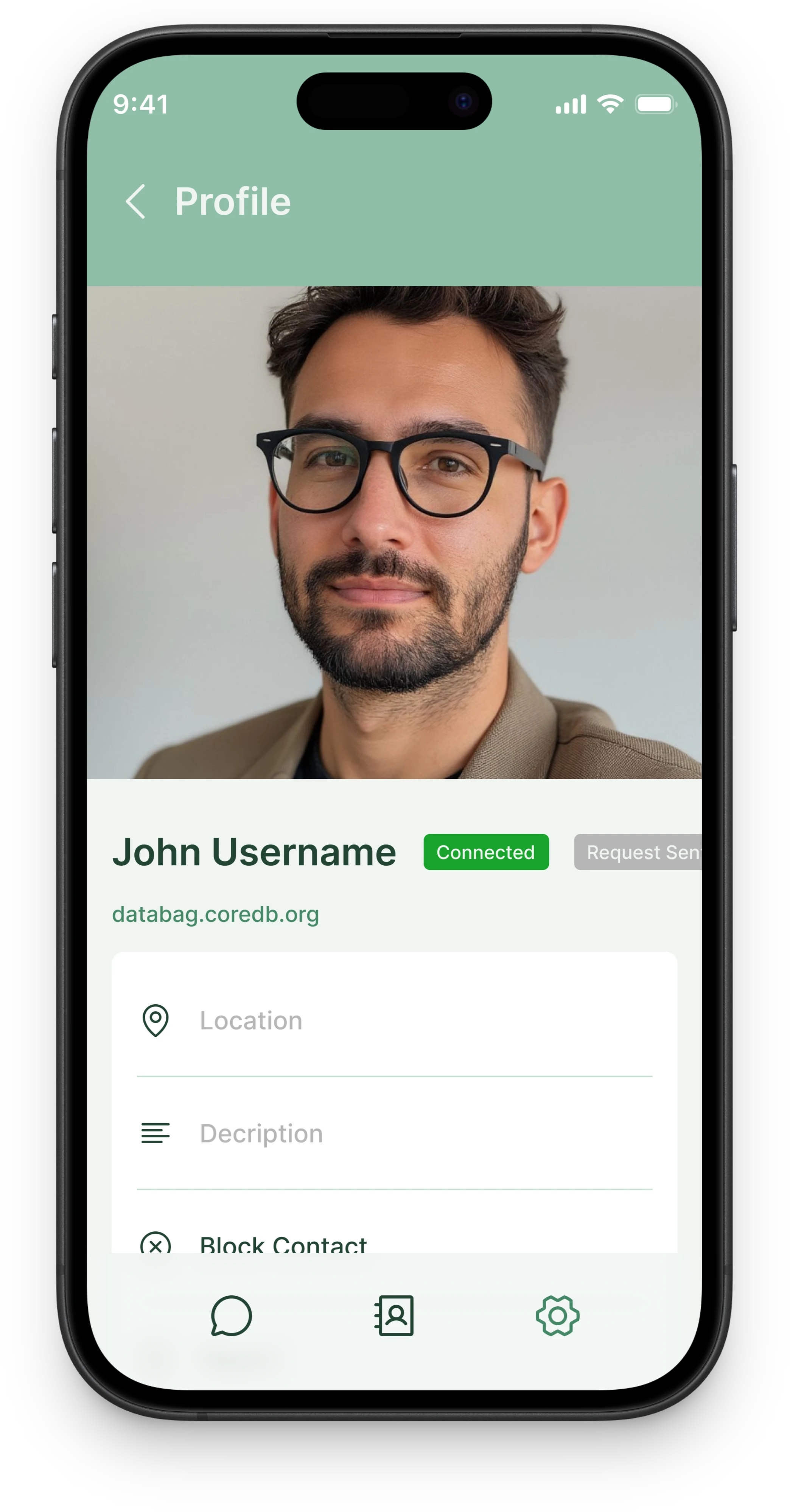 Databag app interface showcase