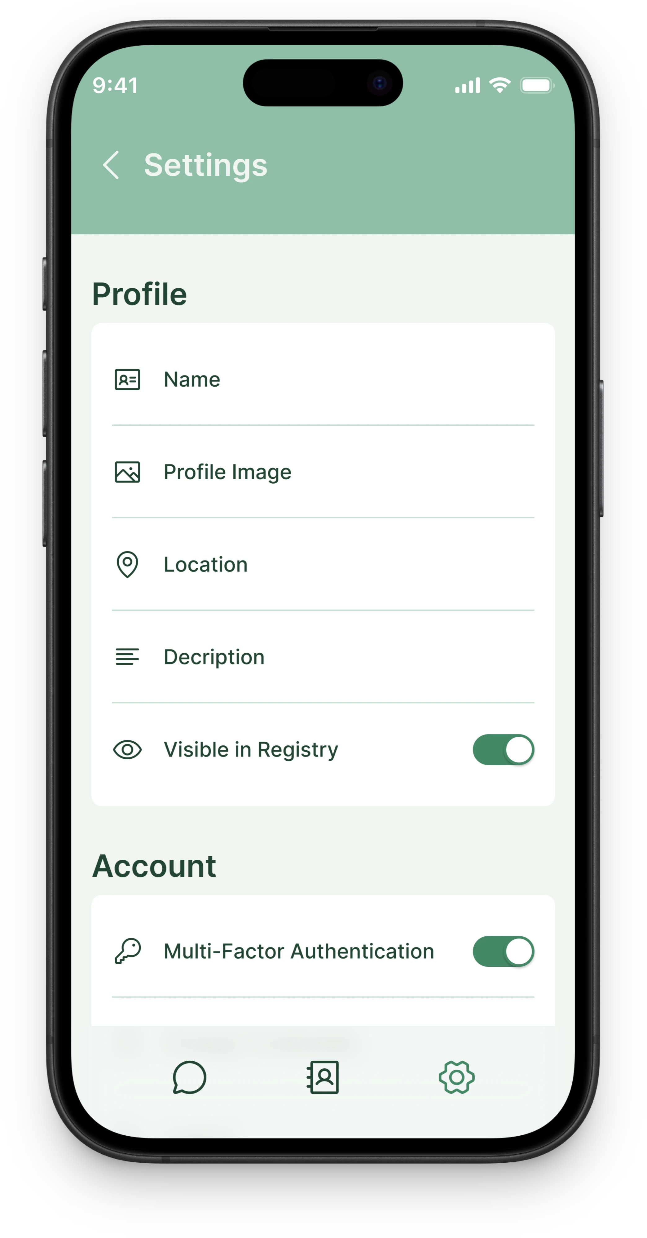 Databag app interface showcase