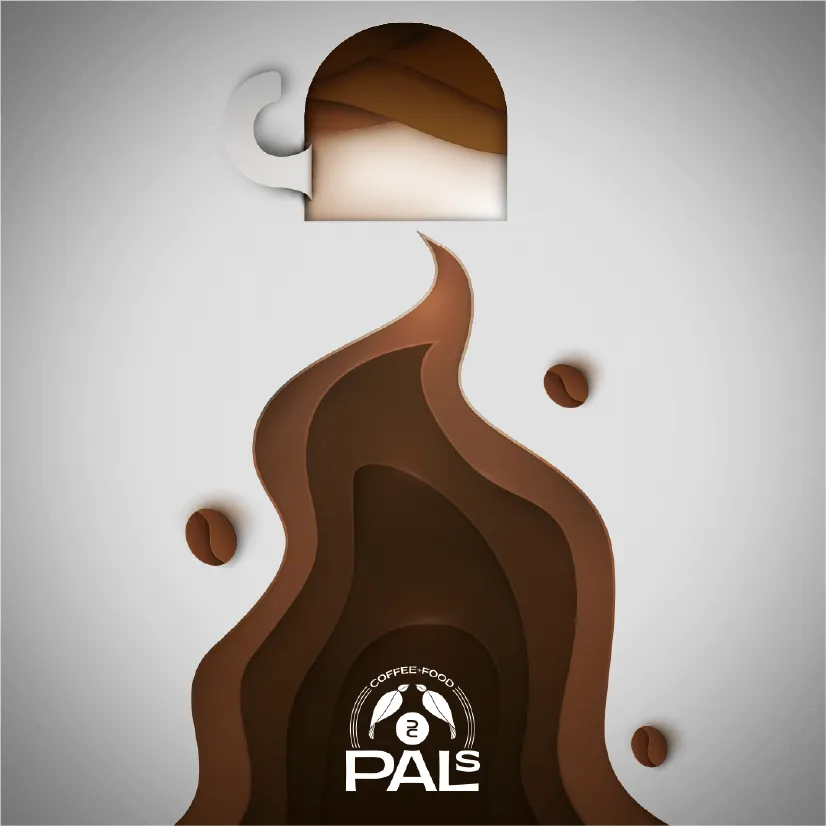 Pals Coffee and Food brand identity showcase